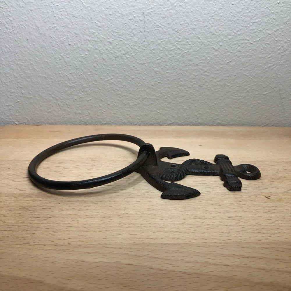 Cast Iron Anchor Rustic Wall Decor Nautical - Coastal Towel Holder